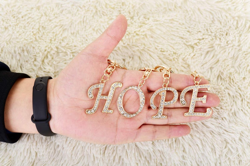 AlphaAcc Keychain for Women Purse Charms for Handbags Crystal Alphabet Initial Letter Pendant with Key Ring,Letter N - Image 5